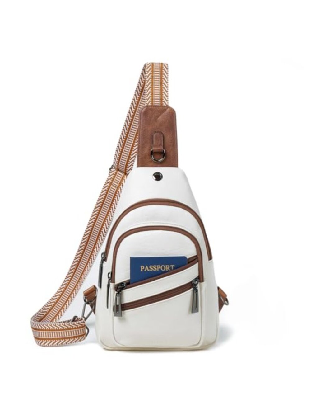 Vegan Leather Sling Bag Crossbody Purse Adjustable Strap Travel
